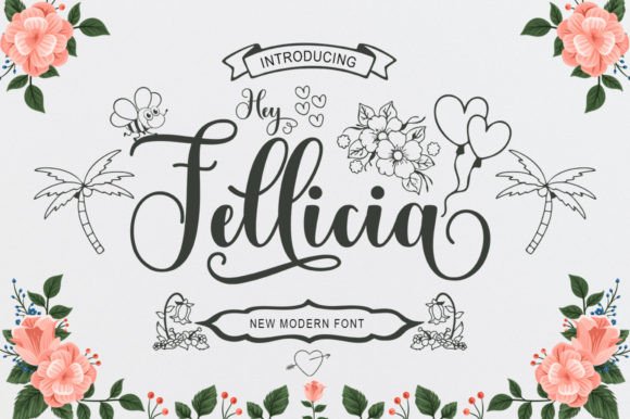 Hey Fellicia Script Font for Handmade & Wedding Design