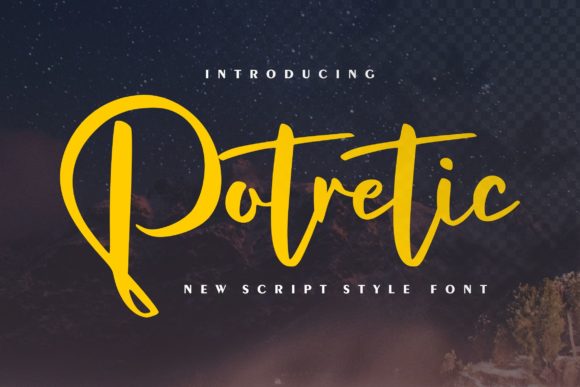 Potretic Font: A Refined Paint Brushed Script for Makers